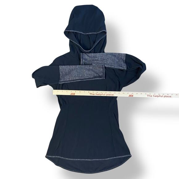 Lululemon Athletica‎ Shape Up Long Sleeve Hoodie Womens Size 6 Black Gray - Picture 5 of 6